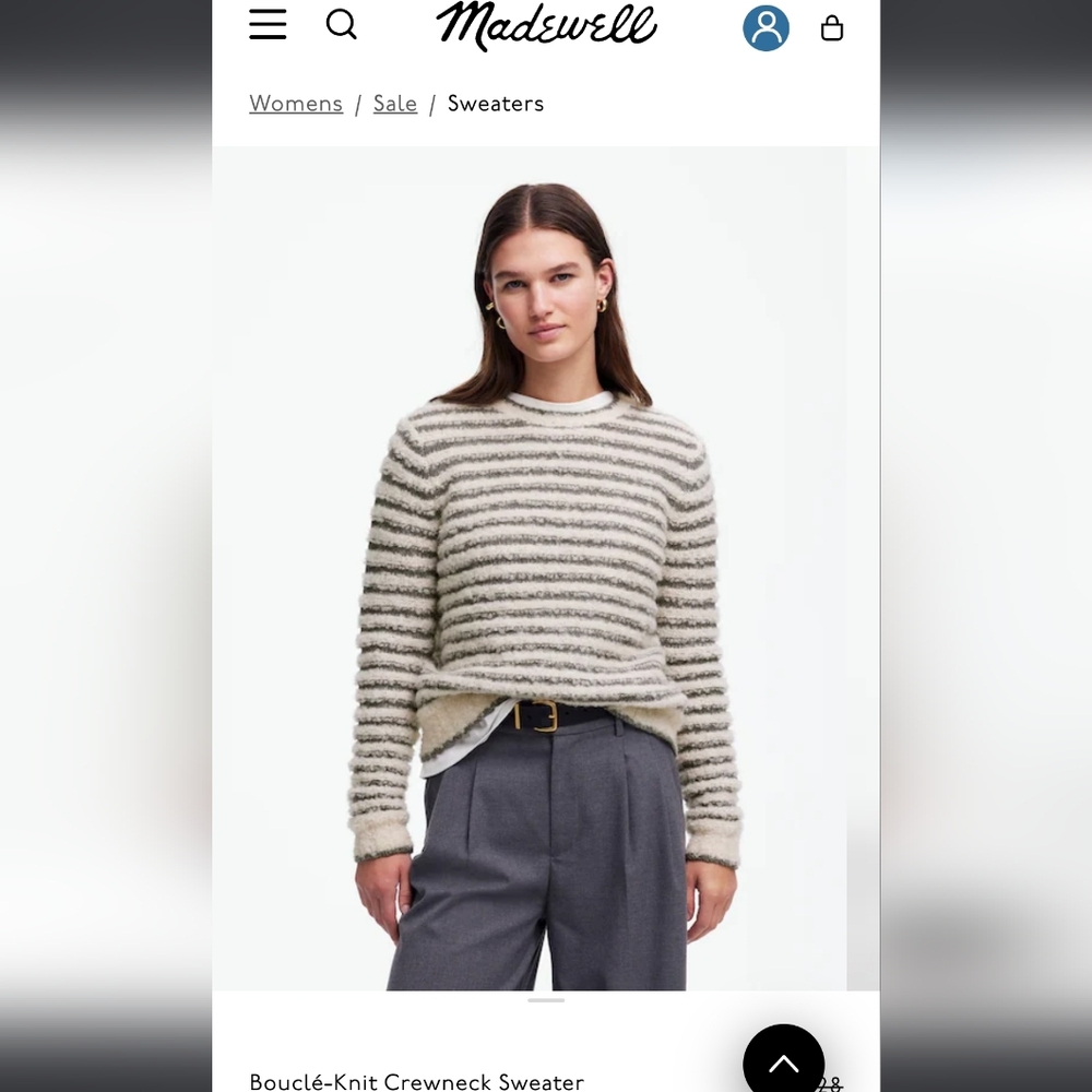 Madewell Bouclé Knit Crewneck Sweater